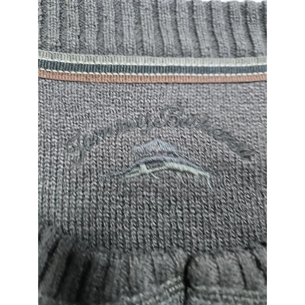 Tommy Bahama Sweater Mens Size XL  Dark Gray Pullover Long Sleeve